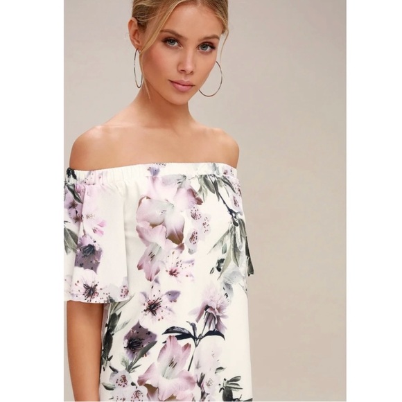 Lulus Dream of You Off-Shoulder Floral Dress - Picture 3 of 12
